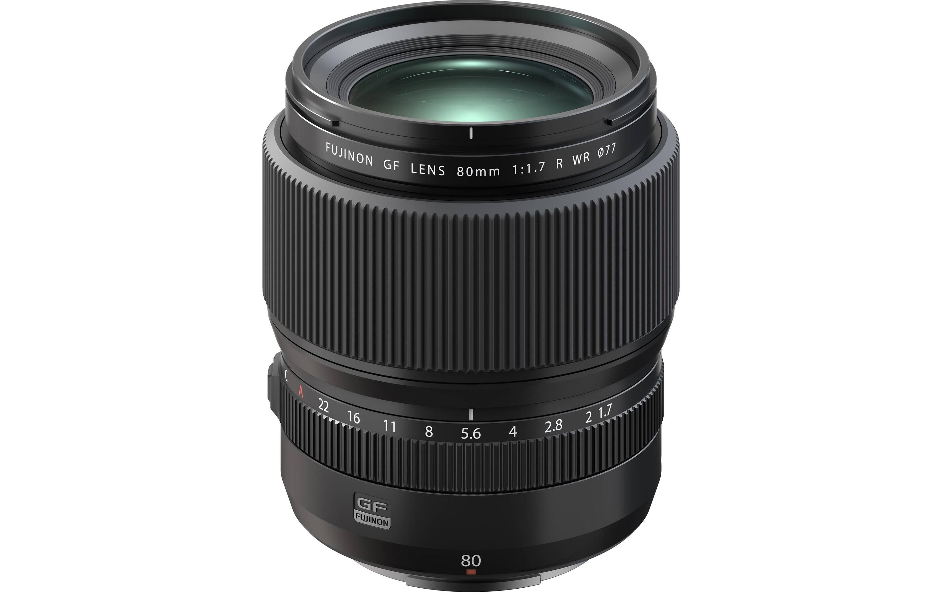 Festbrennweite FUJINON GF 80mm F/1.7 R WR – Fujifilm G-Mount<br>Lichtstarkes Objektiv mit präzisem Autofokus