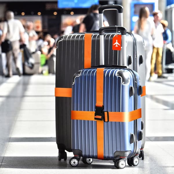 Bagasjebelte med adresseetikett Oransje  1.8 m