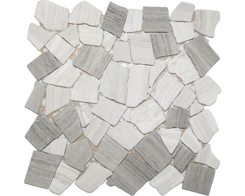 Gebroken mozaïek veelhoekig grijs 30,5x30,5 cm