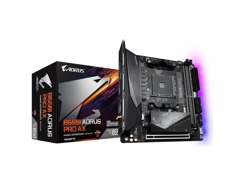 GIGABYTE B550I AORUS PRO AX, AMD, Stik AM4, AMD Ryzen 3000 Series, AMD Ryzen 4000 Series, AMD Ryzen 5000 Series, Stik AM4, DDR4-SDRAM, 64 GB