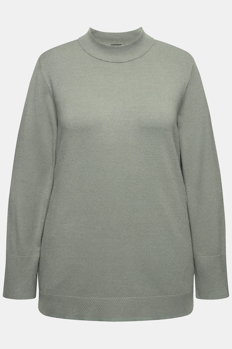 Pullover, Stehkragen, Langarm, Rippbündchen