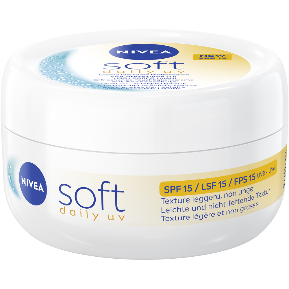 Nivea Feuchtigkeitscreme<br>200 ml, Topf, Creme, Soft erfrischend LSF15