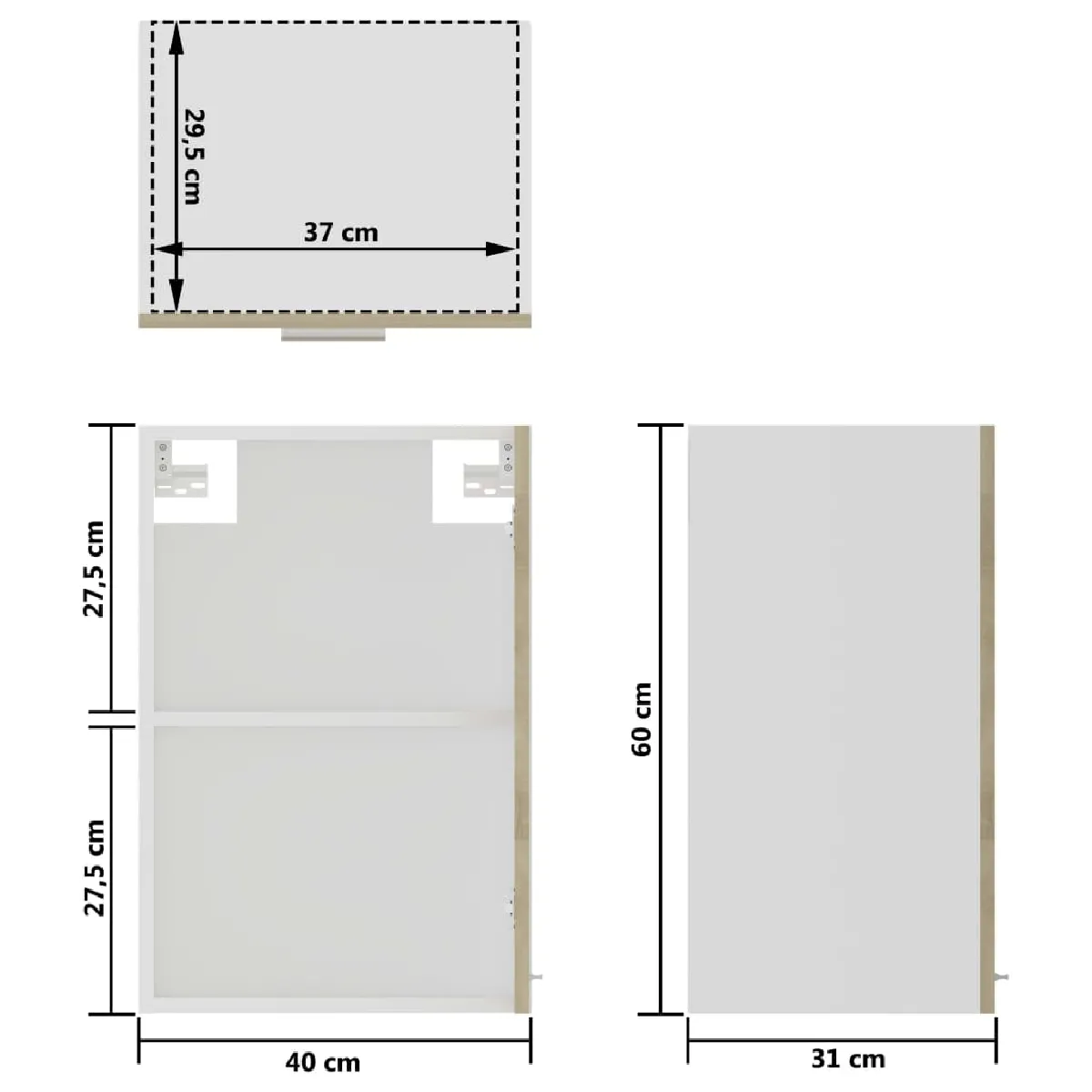 vidaXL - Armoire en verre suspendue