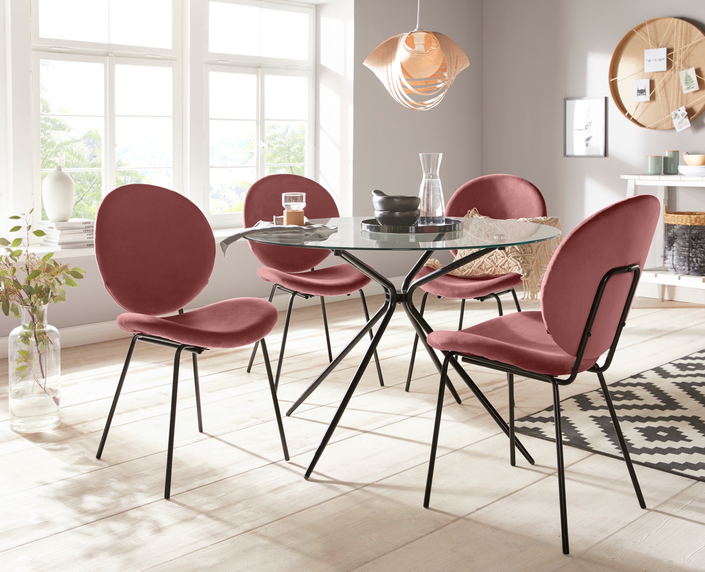 INOSIGN Glastisch »Silvi, TOPSELLER!« Esstisch, Glastisch, OTTOs Choice,  rund, Ø 110 cm, schwarzes Metallgestell