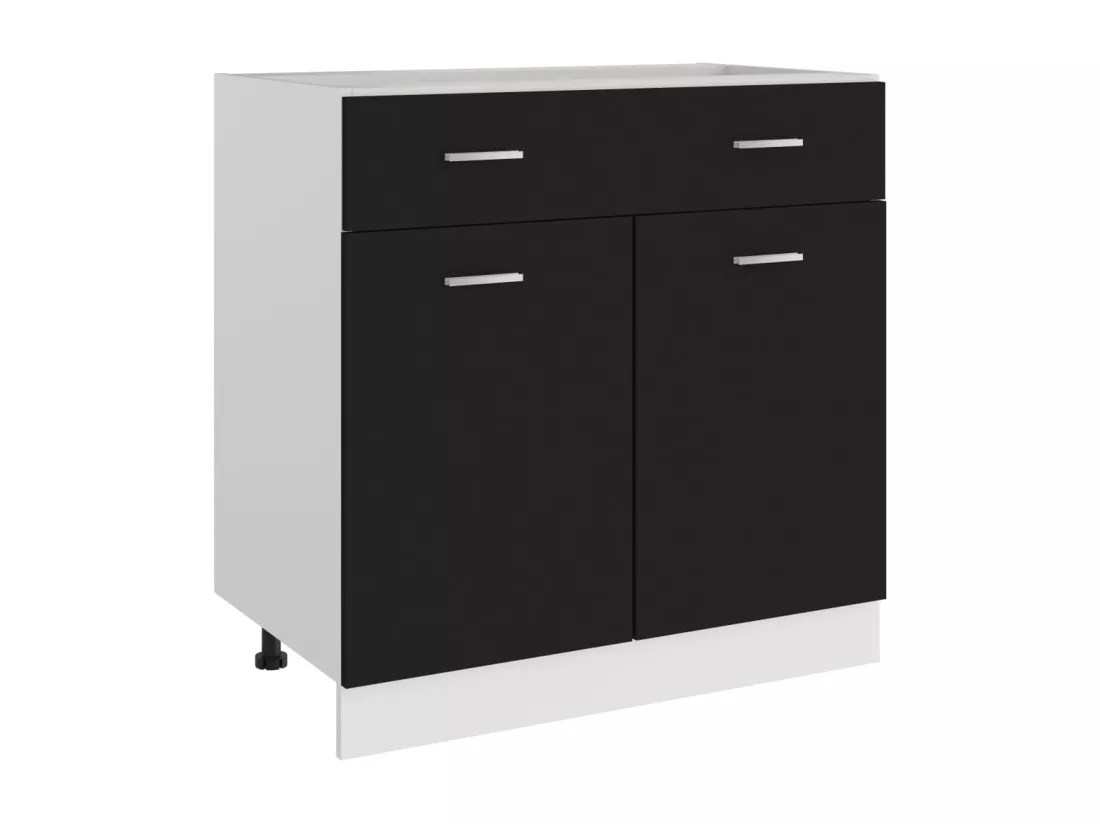 Armoire de plancher à tiroir Noir 80x46x81,5 cm Bois ingénierie
