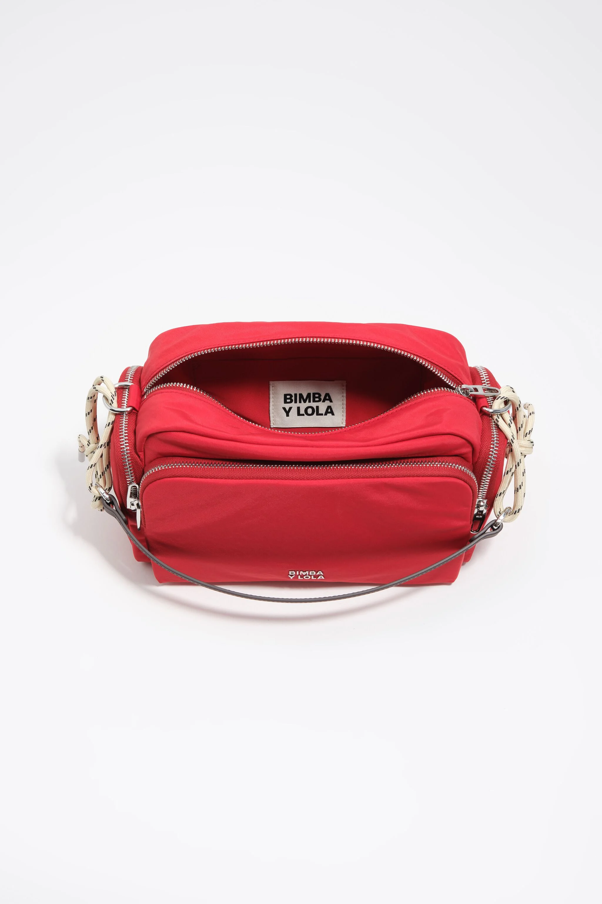 Bolsa de bolso média em náilon vermelho