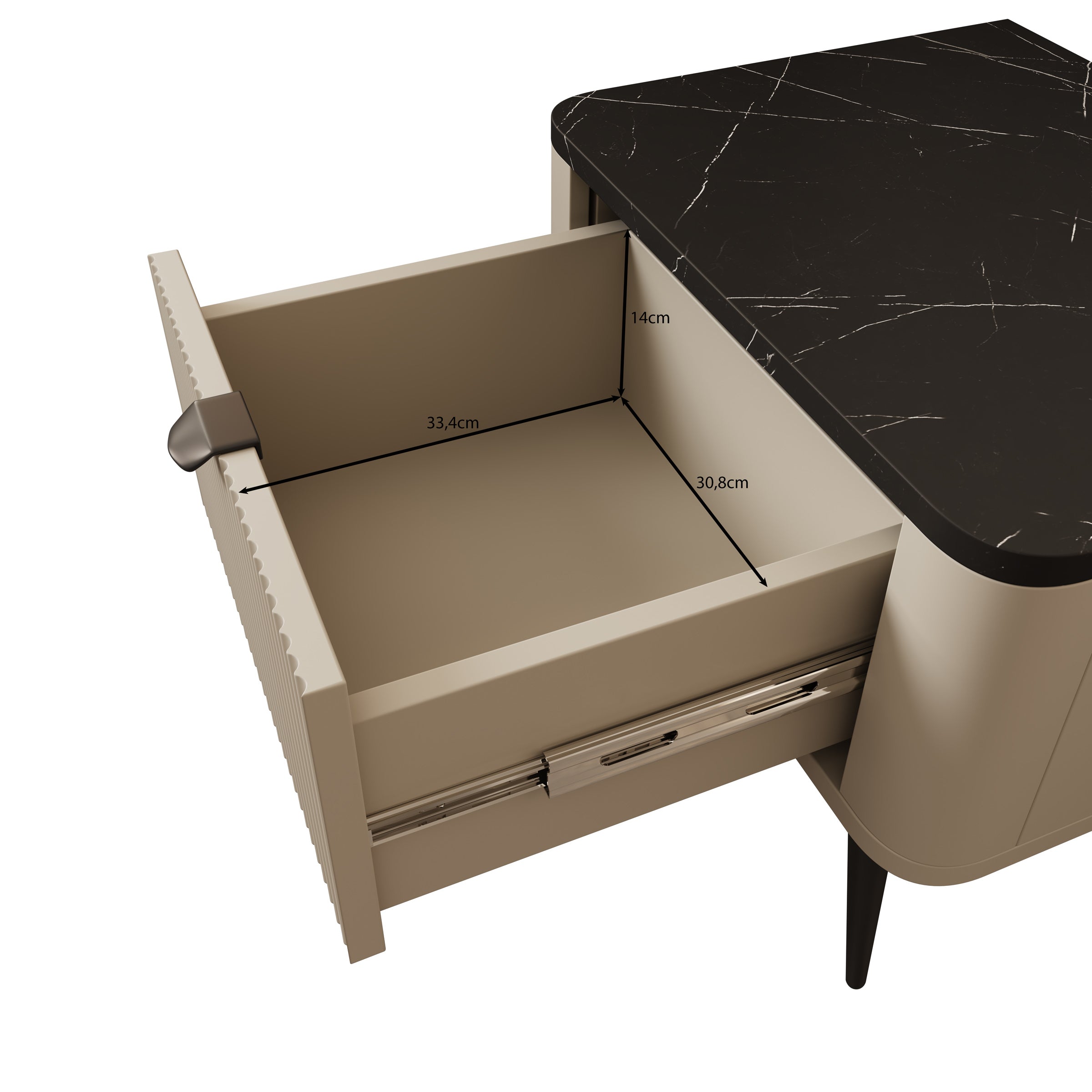 Mace - Nachtkastje - Beige - 50x40x42 cm