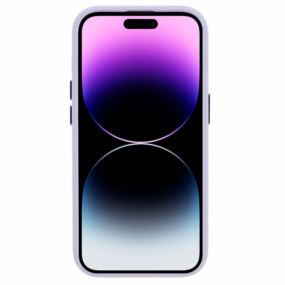iPhone 15 Pro Max Silikon Hardcase Hülle mit Alu Kamerarahmen - Lila