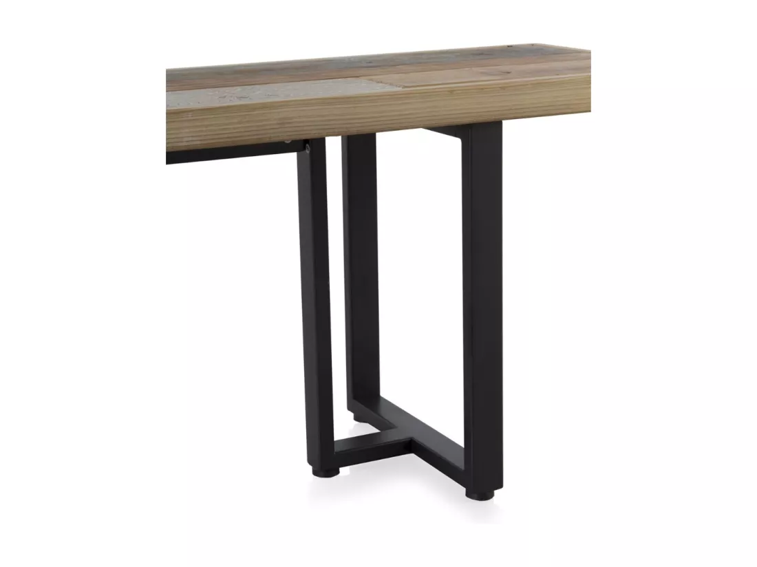 Tabouret tapissé en tissu velours gris et pieds en bois