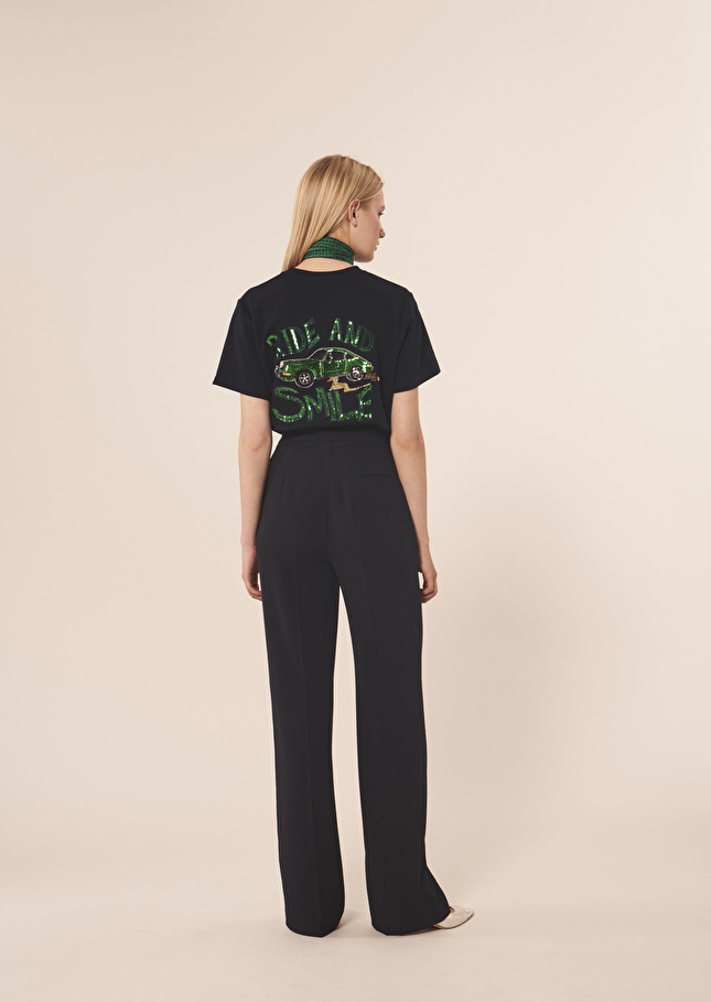 Pantalon Pilarbleu nuit en crêpe