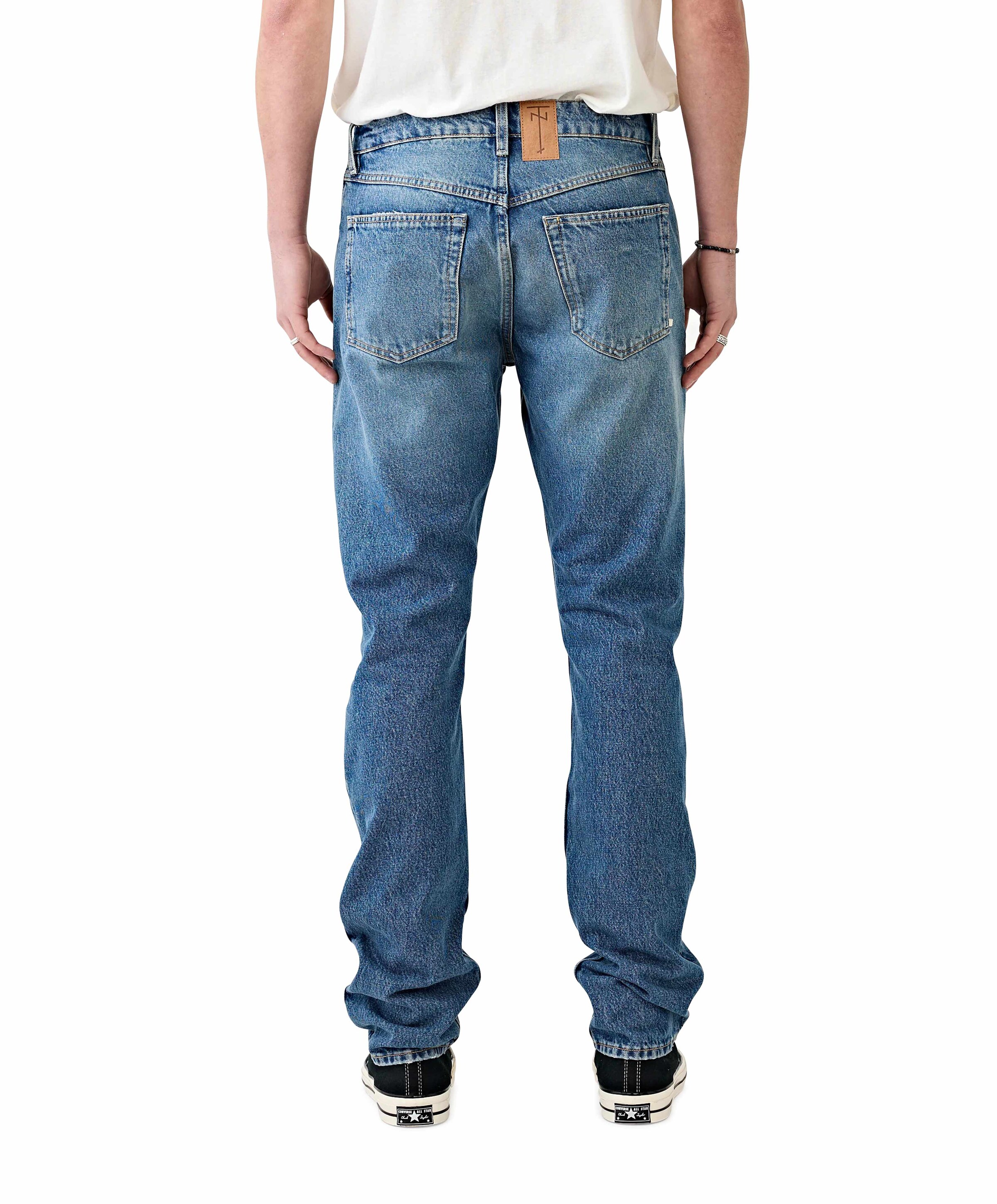 Tenue. Heren jeans blauw