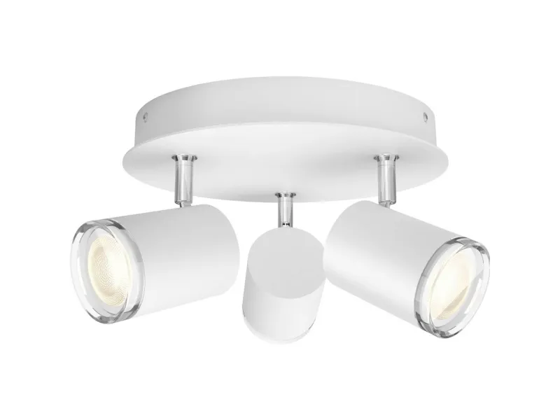 Philips Hue White ambiance Adore Bathroom - Loftsspotlys - LED-spot lyspære x 3 - GU10 - total: 15 W (tilsvarende 150 W) - klasse G - varmt til køligt hvidt lys - 2200-6500 K - hvid