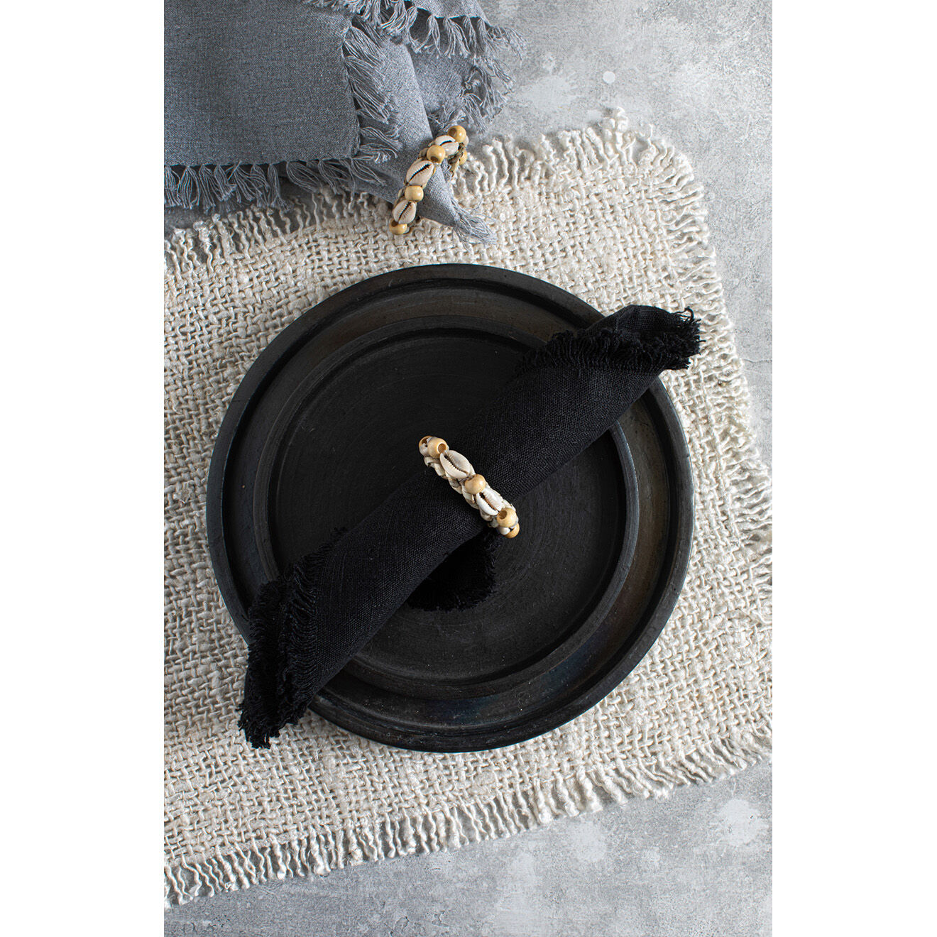 Bazar Bizar 4 Ronds de serviette coquillage naturel -  D.5 cm