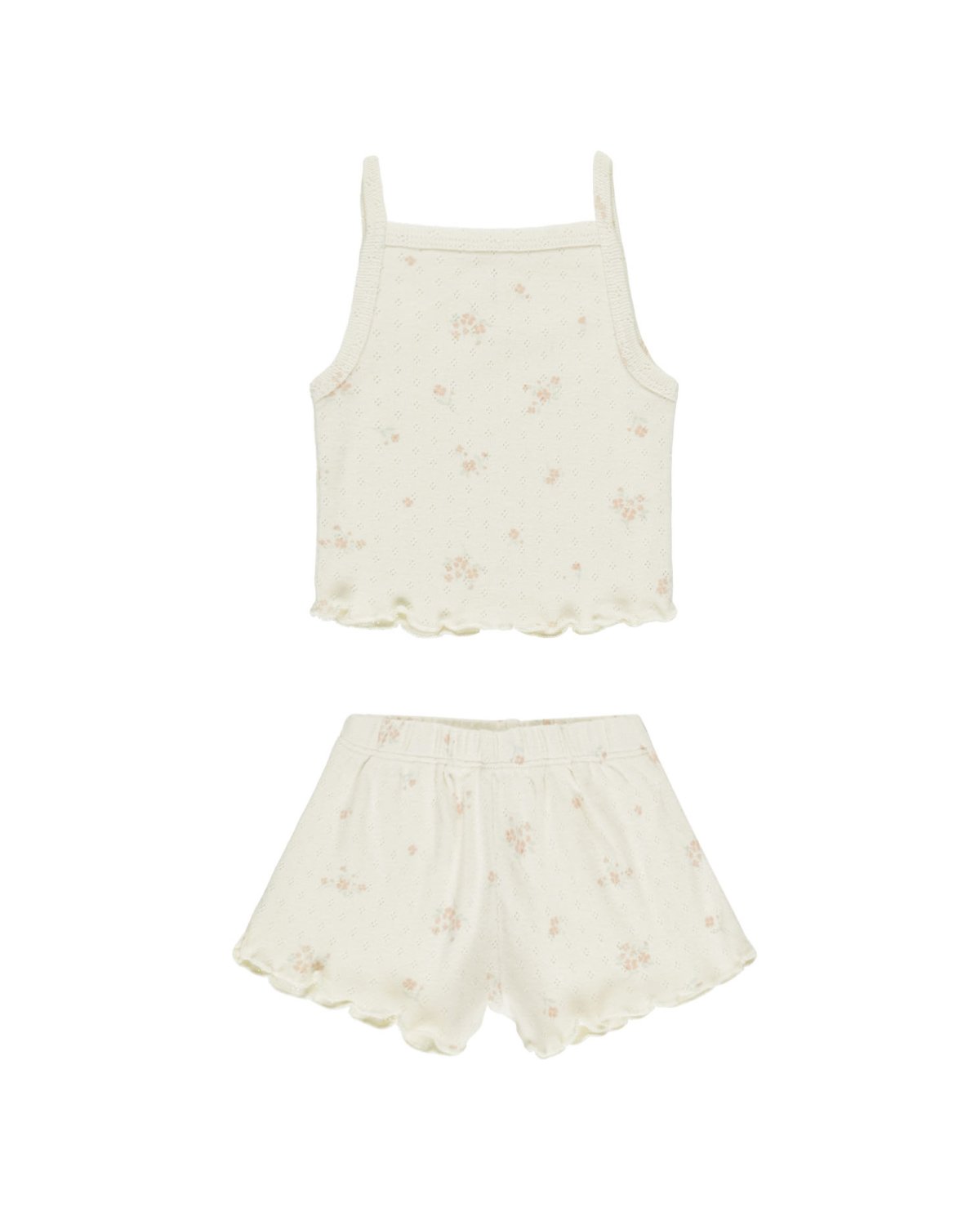 Topp & Shorts Sett – Øko Bomull, Pointelle | Tank + Shortie Set