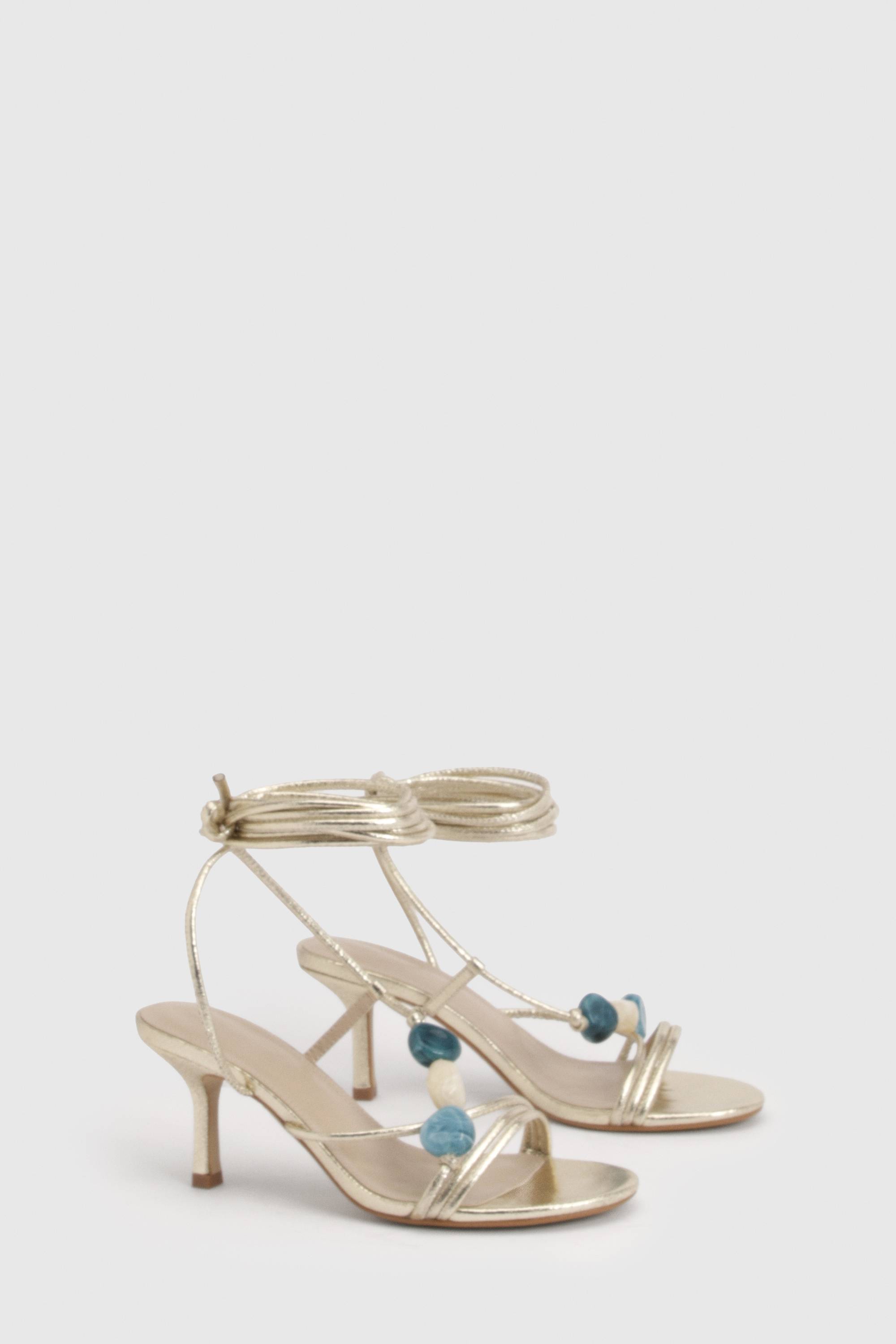 boohoo Escarpins À Talons Aiguilles Asymétriques Avec Brides Et Détails De Perles