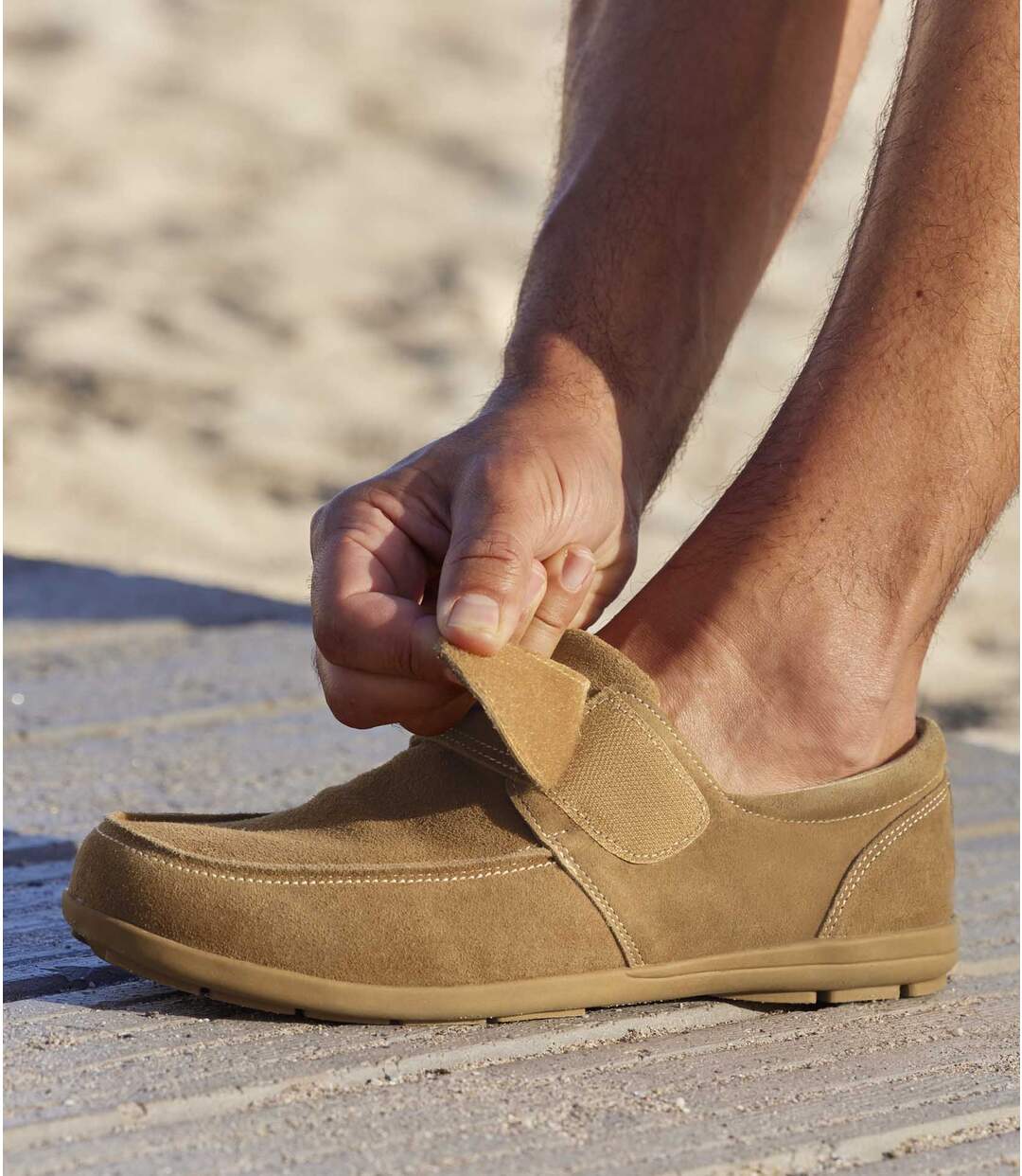 Mocassins Scratchés en Croûte de Cuir