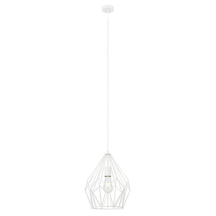Suspension Phobeto E27 IP20 60W Ø 31 x l. 110 cm GoodHome blanc mat