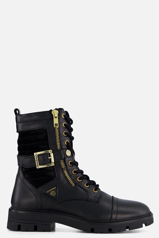 Vingino Britt Bikerboots zwart Leer