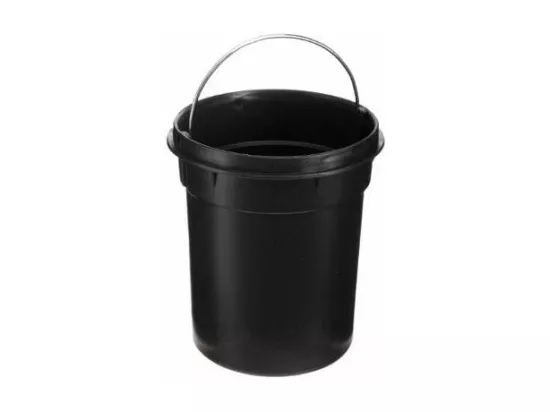Poubelle à pédale 3L en Métal noir et Bambou