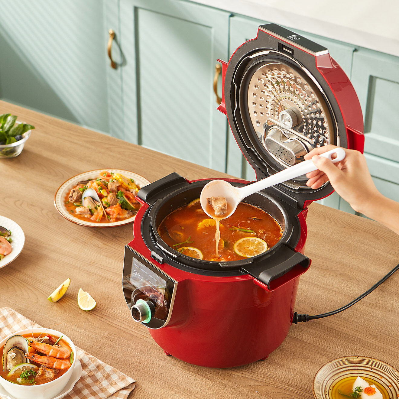Kitchencook Autocuiseur intelligent avec connexion WIFI rouge - 5 L