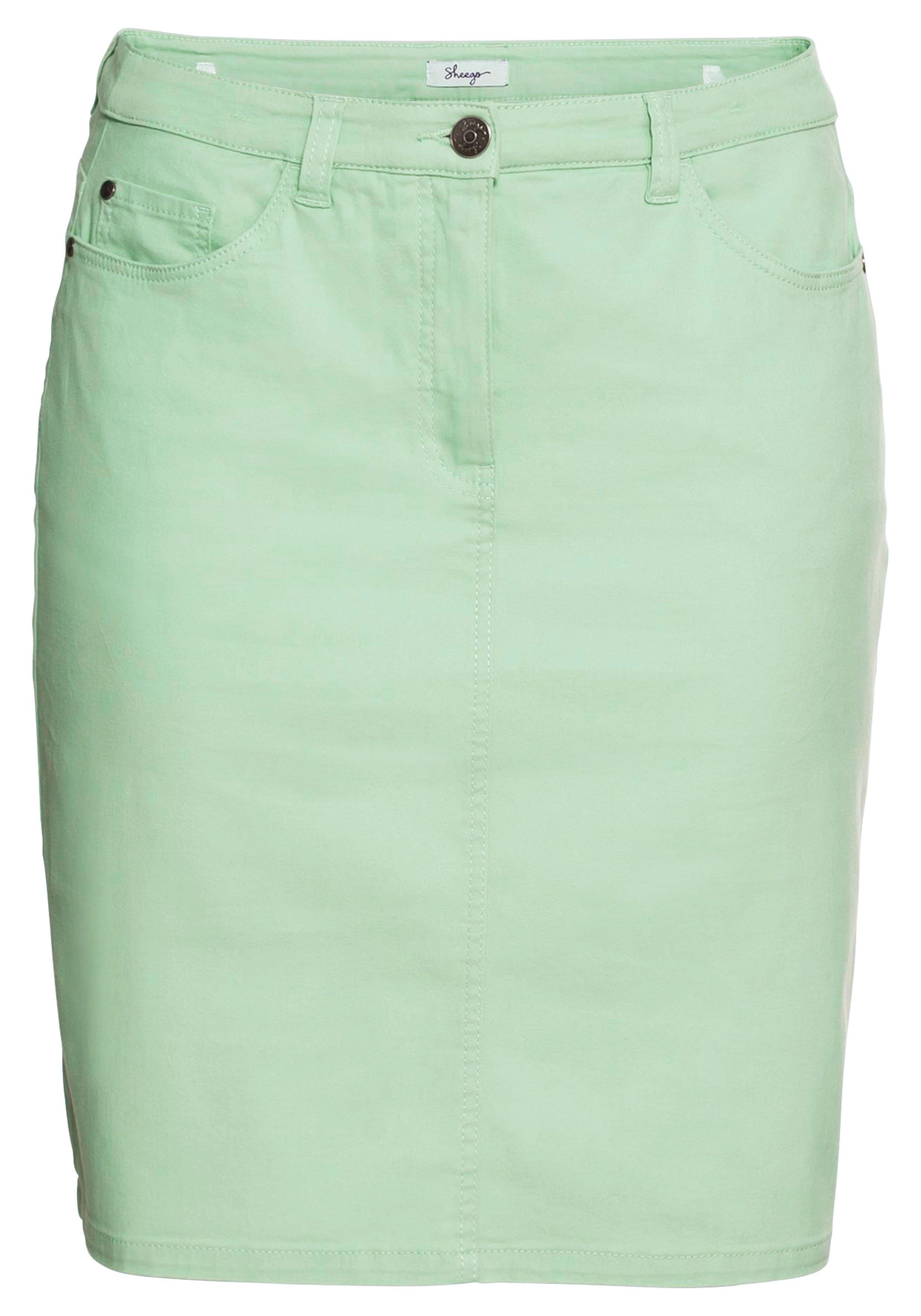 Rock in kniefreier Länge, aus Baumwoll-Twill