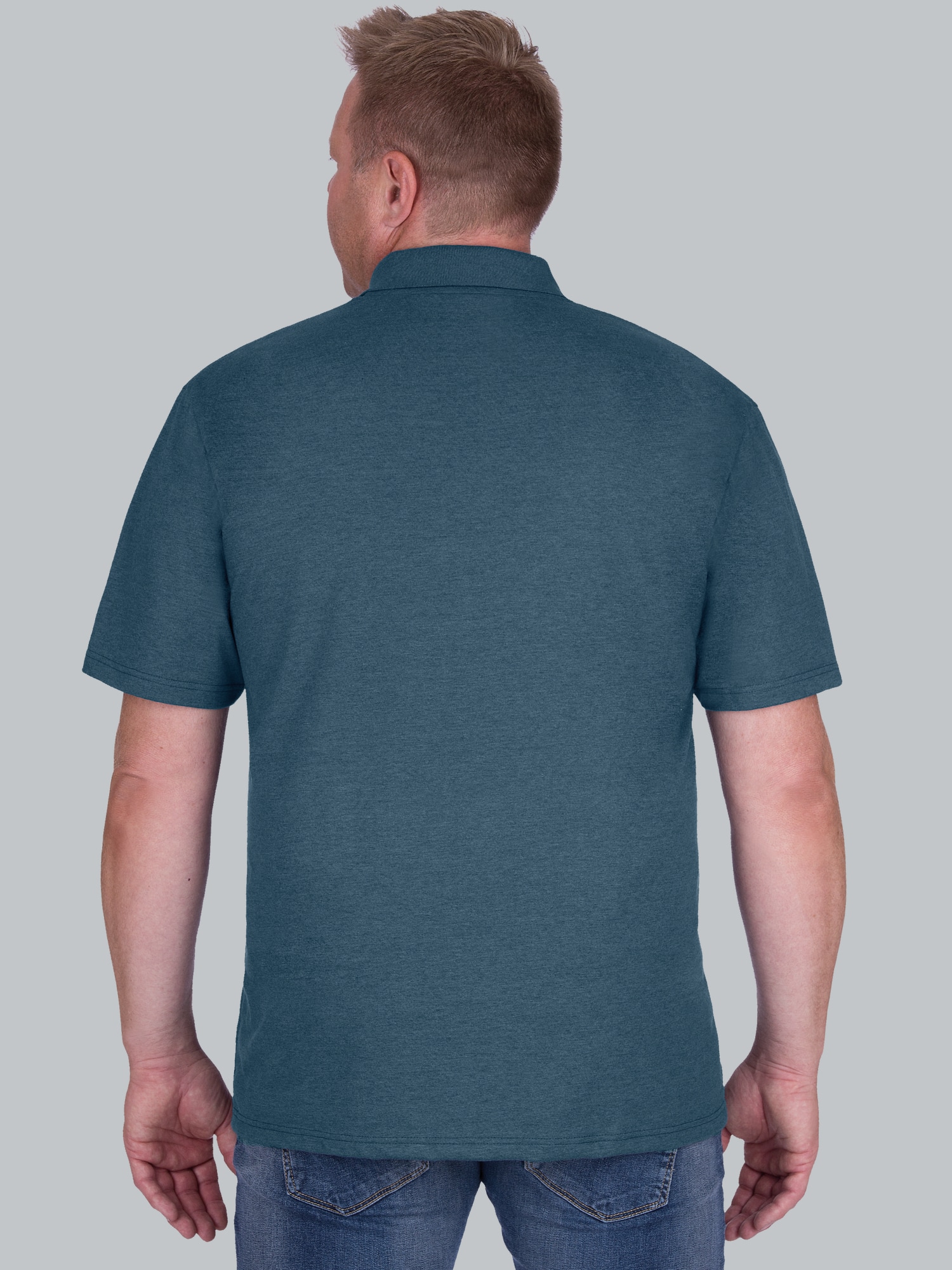 Poloshirt aus Single-Jersey Jeans-melange