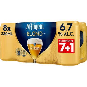 Affligem Blond Bier Blik 7+1 x 330ml Voordeelpack