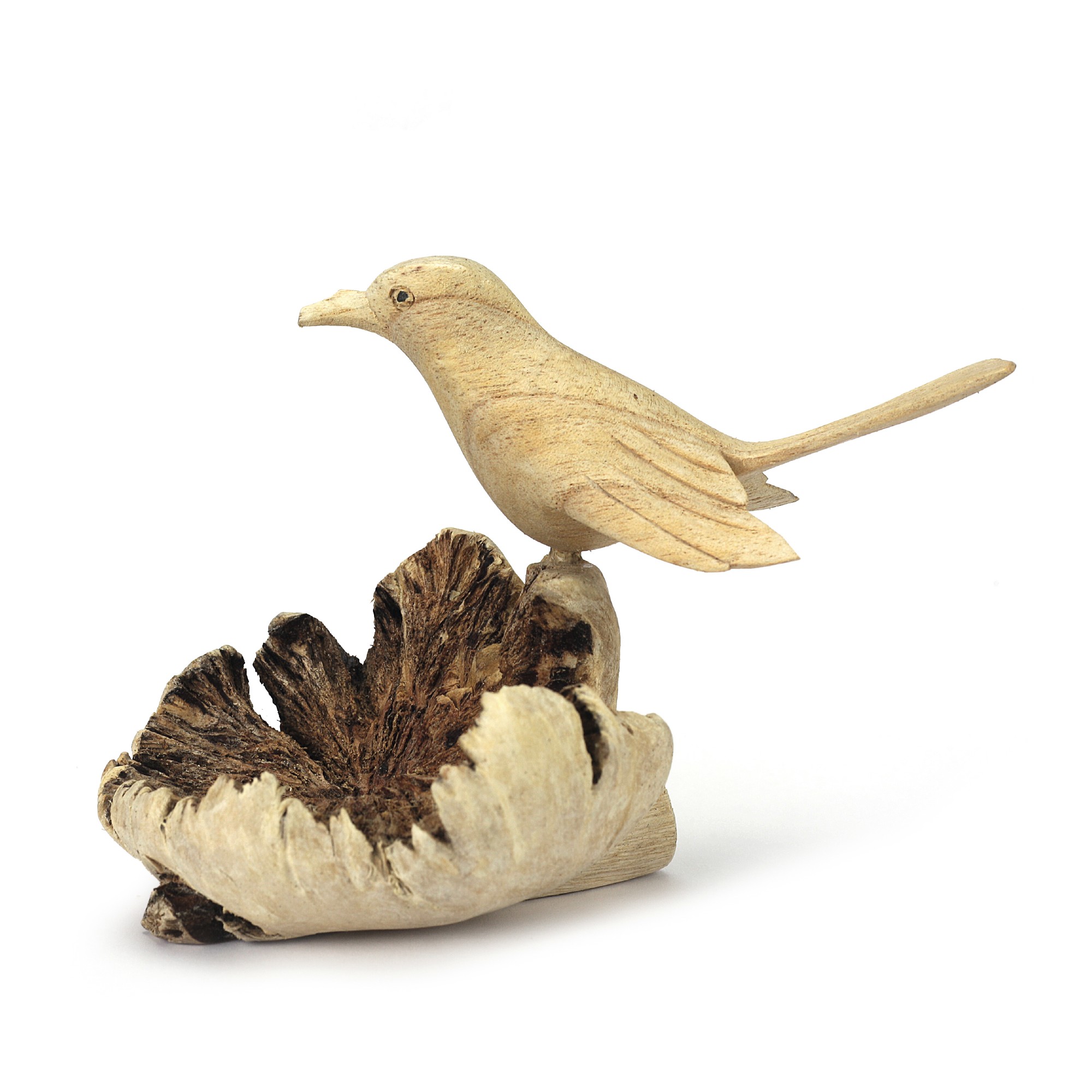 Figur 'Vogelnest' aus Holz, B 13 cm, H 10 cm, L 7 cm von fischer's lagerhaus