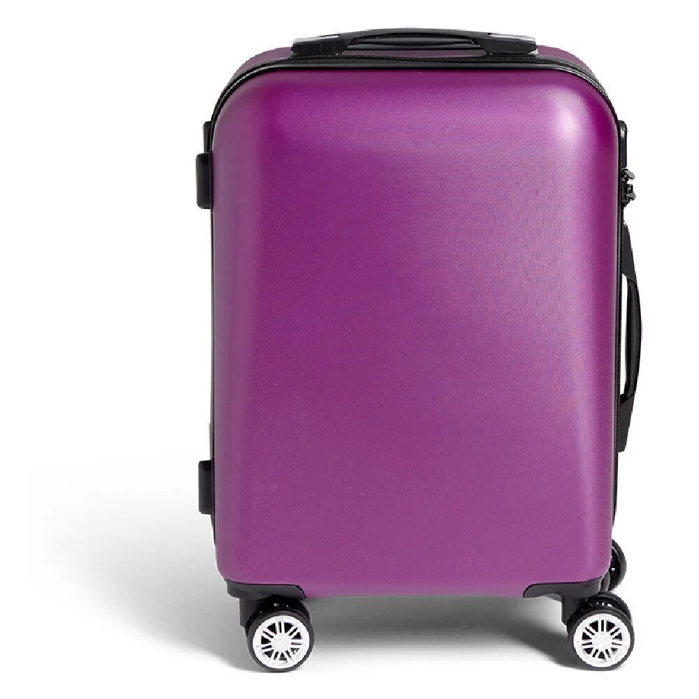 Valise cabine rigide trolley 4 roulettes 37L violet