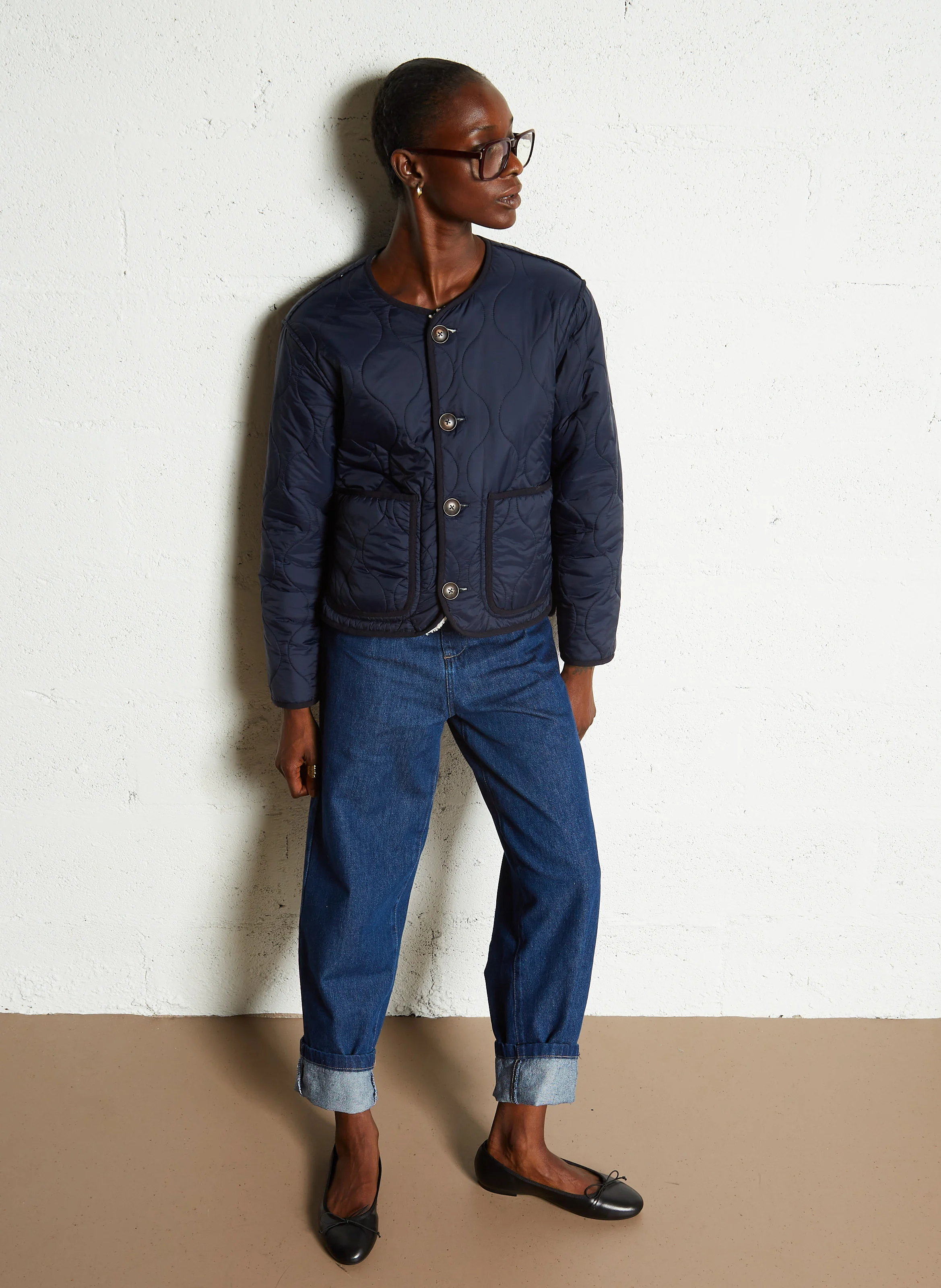 ZENAIDE - Manteau court effet fourrure| Bleu
