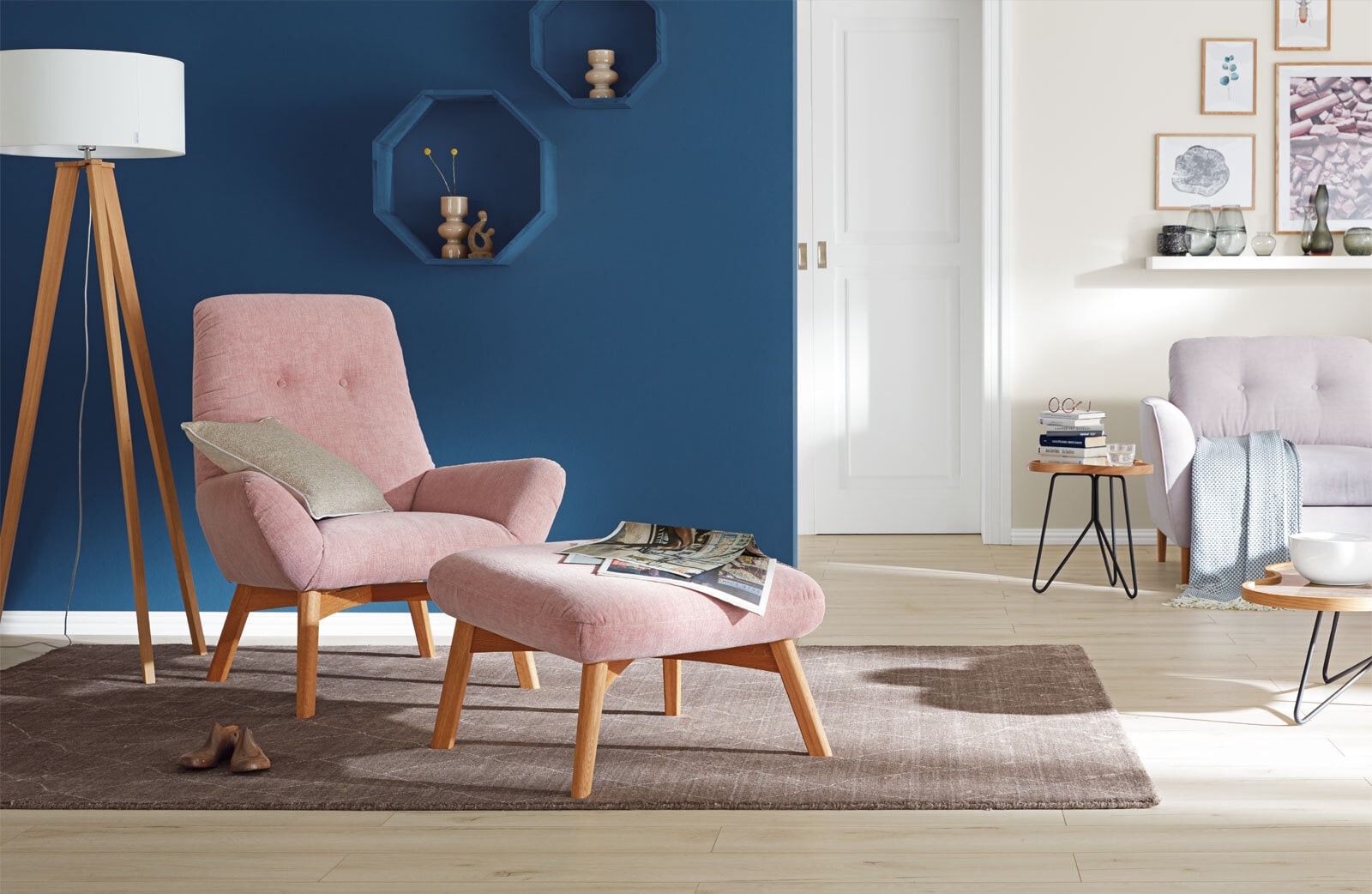 MONDO Fußhocker INGA Cosmopolitan rosa