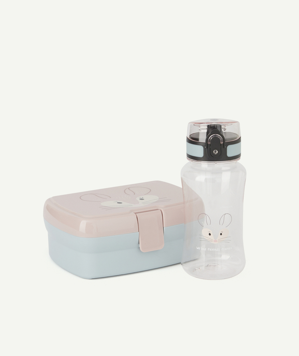 LASSIGSET BOÎTE À GOÛTER ET GOURDE SOURIS ROSE