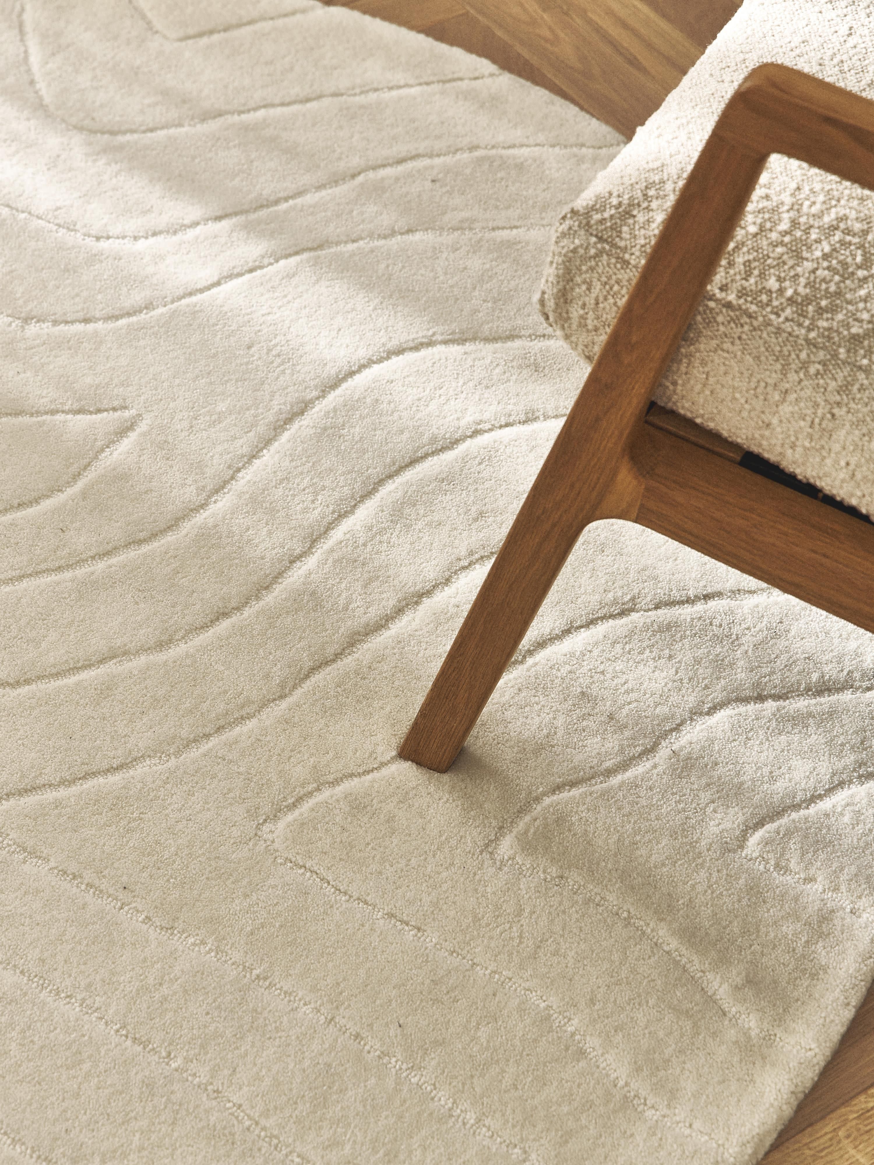 Rond wollen vloerkleed Aaron, handgetuft