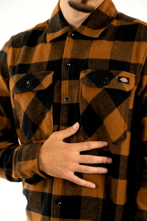 chemise dickies new sacramento bd0 brown duck