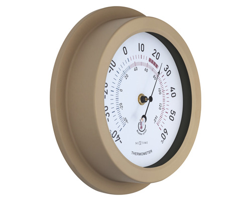 Buitenthermometer Lily, metaal, bruin, Ø 22 cm