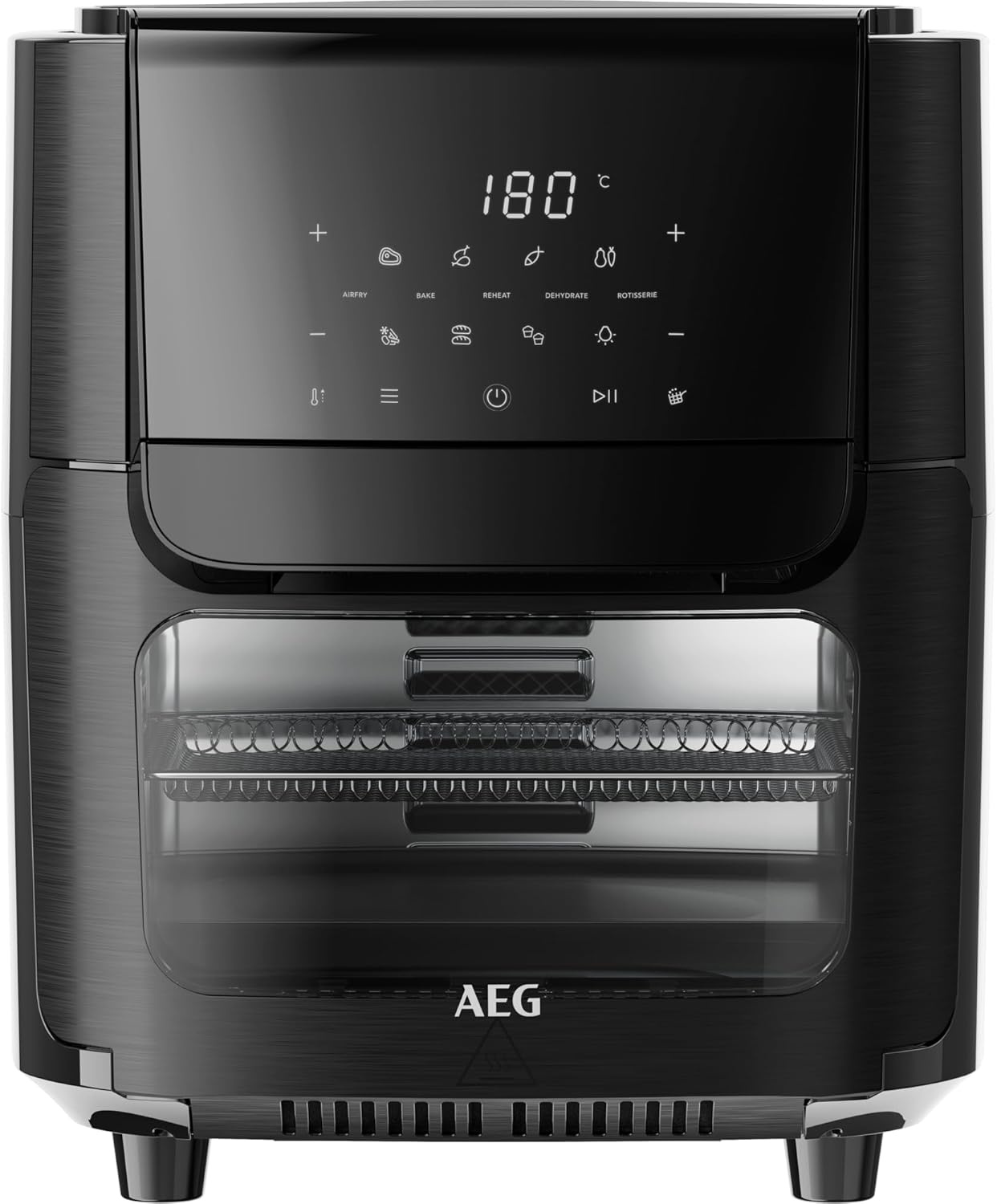 AEG Heißluftfritteuse XXL AAF12B 8000 - Multi-Combo, 12L Fassungsvermögen, 5 Kochmodi, LED-Display, spülmaschinenfest, 1800W, Schwarz, inkl. Spieß- und Dörrfunktion