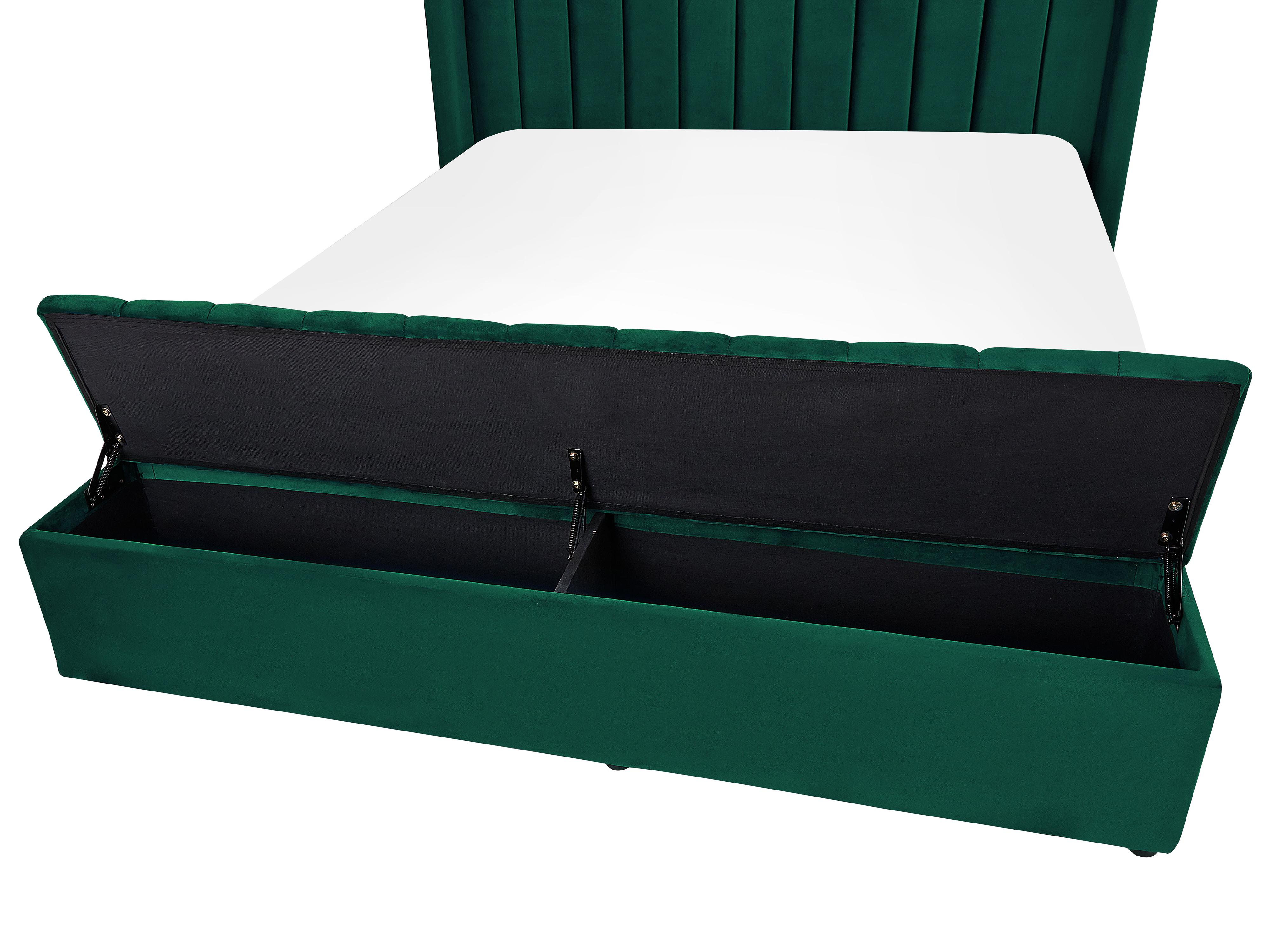 Waterbed met opbergbank Fluweel NOYERS 140 x 200 cm Groen