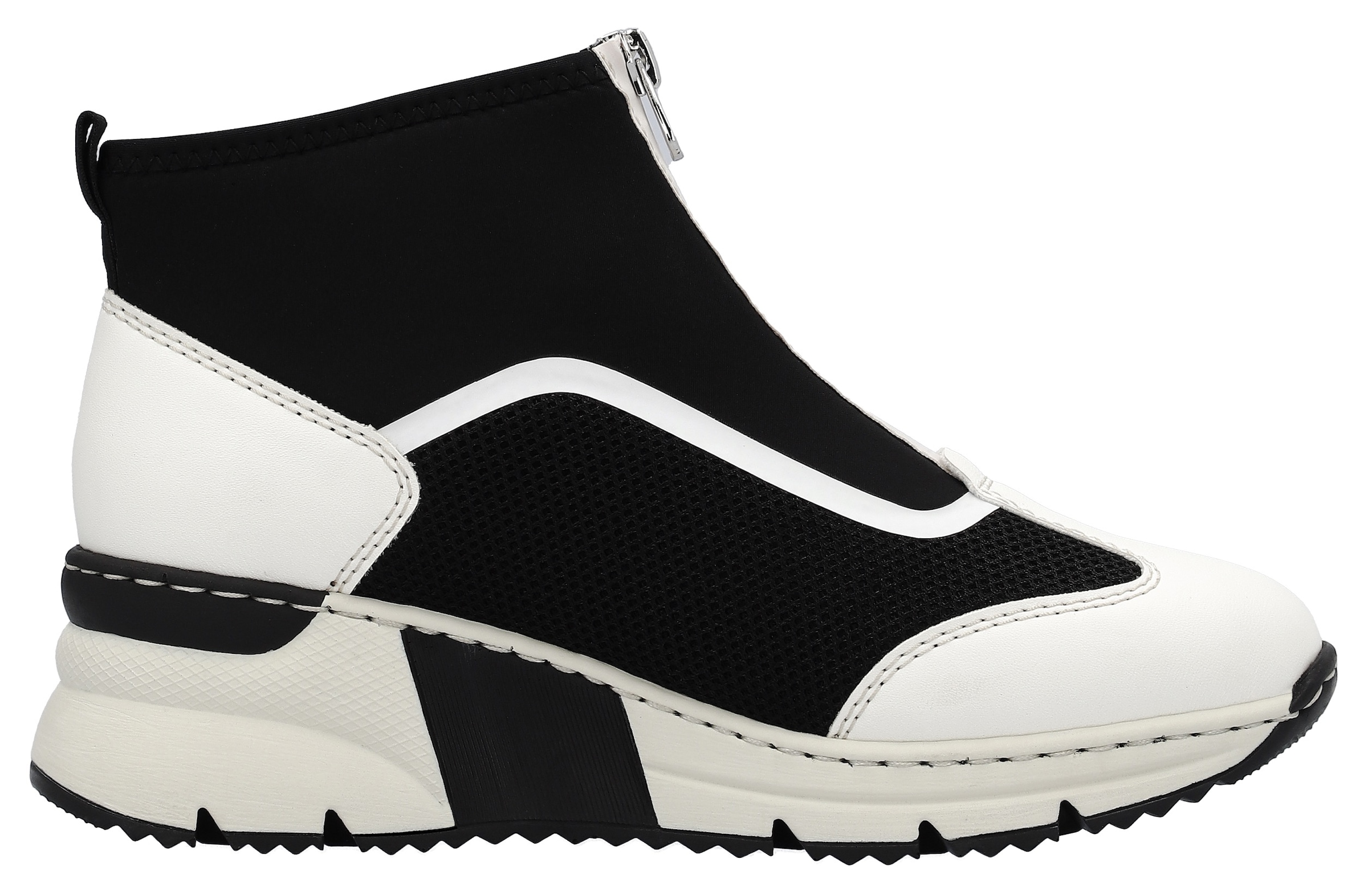Rieker Schlupfboots  , Keilabsatz, Sneaker, High Top-Sneaker mit modischen Ziernähten