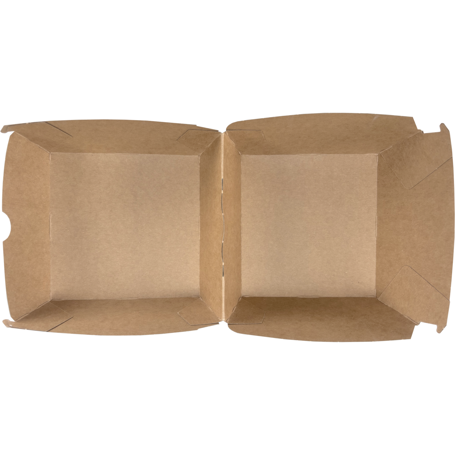 Bak, Karton, hamburgerbox, 120x120x100mm, bruin