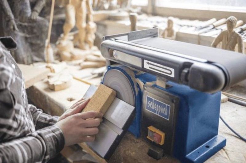 Scheppach - BTS800 - Band- en Schijfschuurmachine - Robuuste Gietijzeren Behuizing - 370 W Inductiemotor