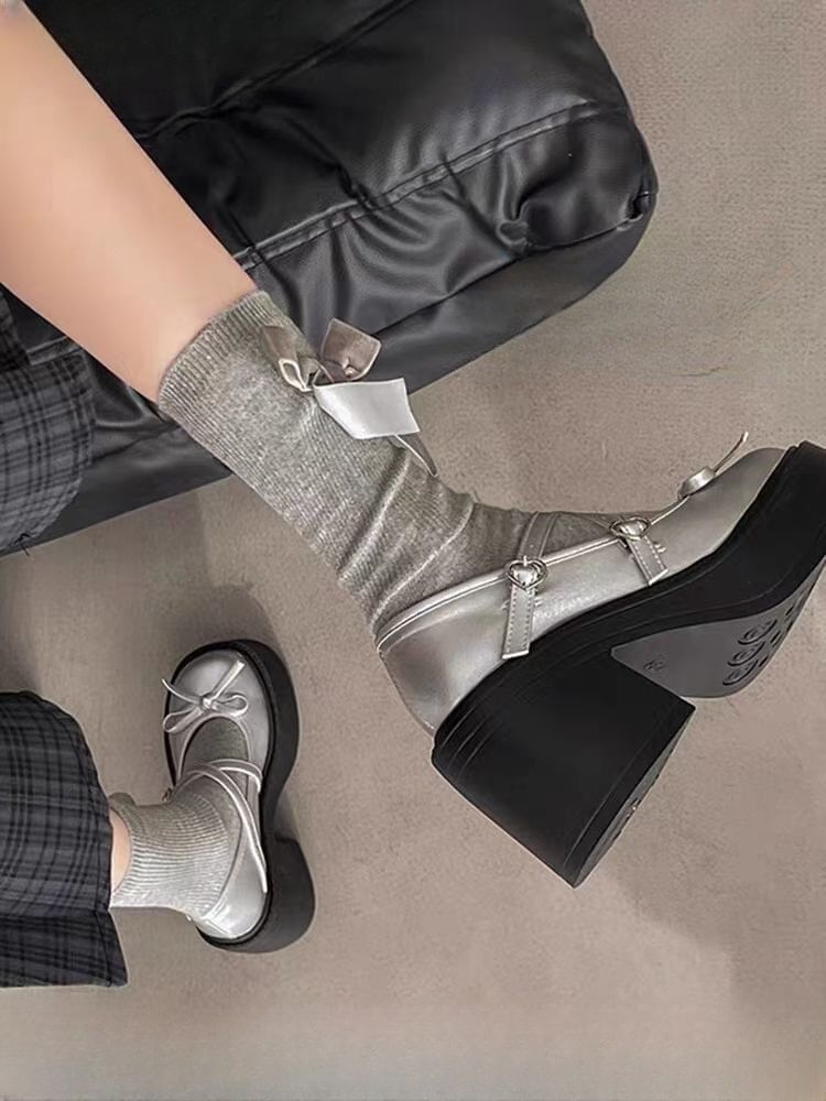 Gordong - Mary Jane pumps met blokhak en plateauzool