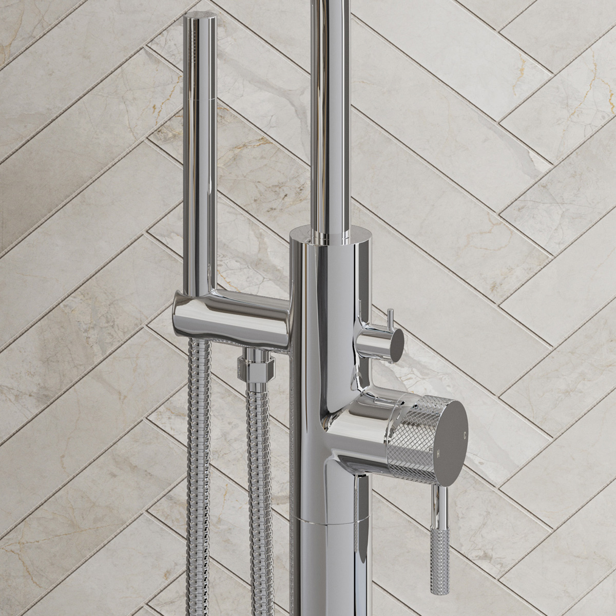 Saniclear Talpa Curved vrijstaande badkraan chroom