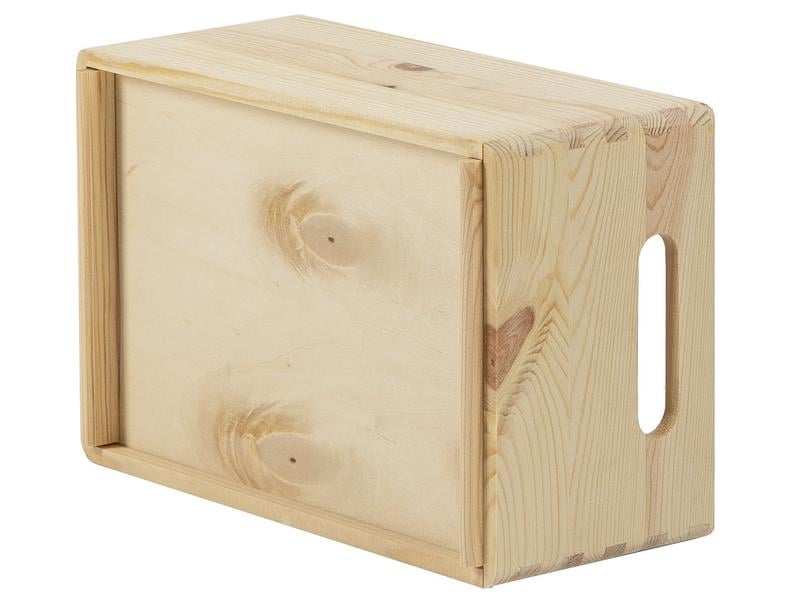 Holz Zollhaus Aufbewahrungskiste Kiefer 20 x 14 x 30 cm, Br Holzbox mit Griff zum Stapeln