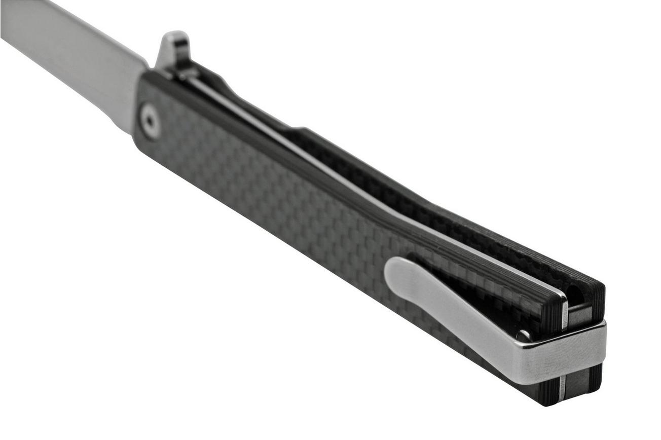 Ocaso Solstice 9HFS, S35VN Harpoon Satin Carbon, zakmes