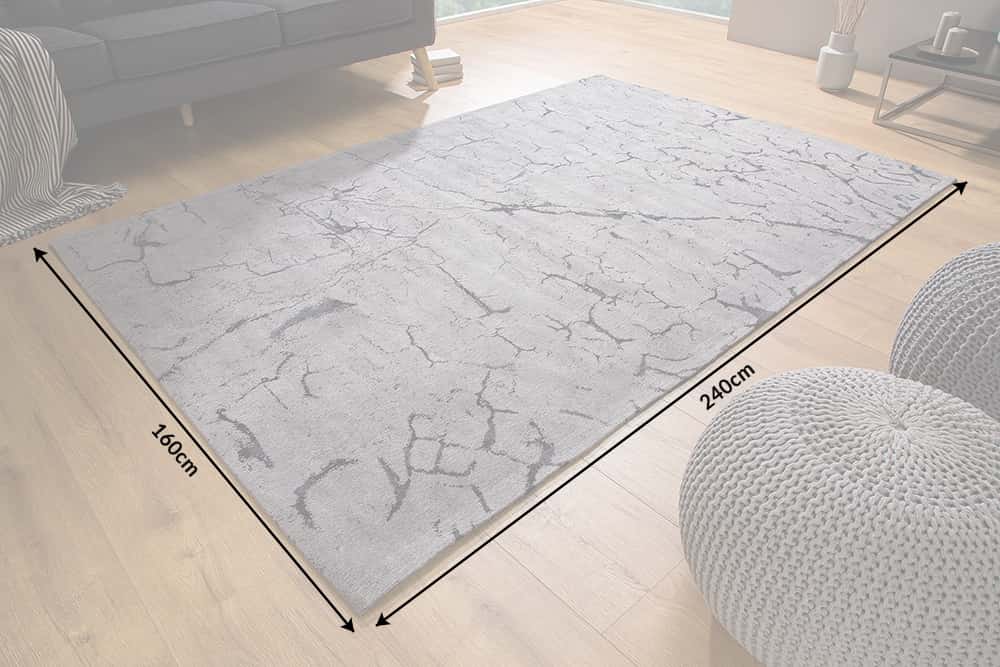 Design Teppich FIRE & EARTH 240x160cm grau Baumwolle