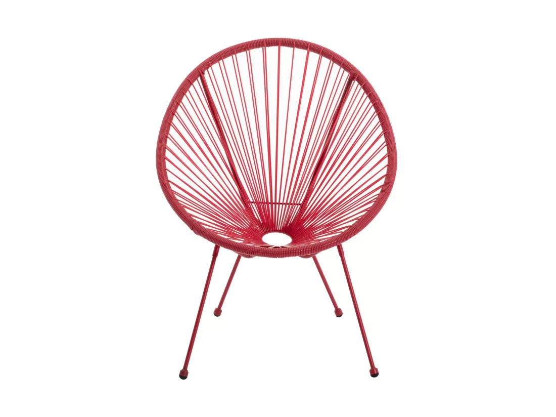 Salon de jardin en fils de résine tressés : 2 fauteuils et une table - Terracotta - ALIOS III de MYLIA
