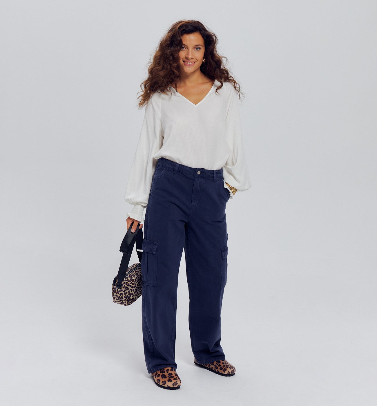 Blouse à smocks Femme - Ecru