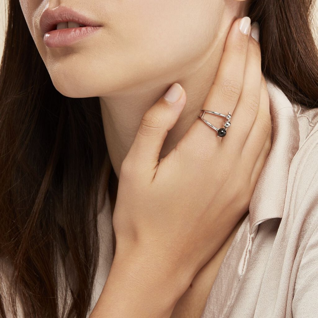Bague Cleya Argent Blanc Céramique