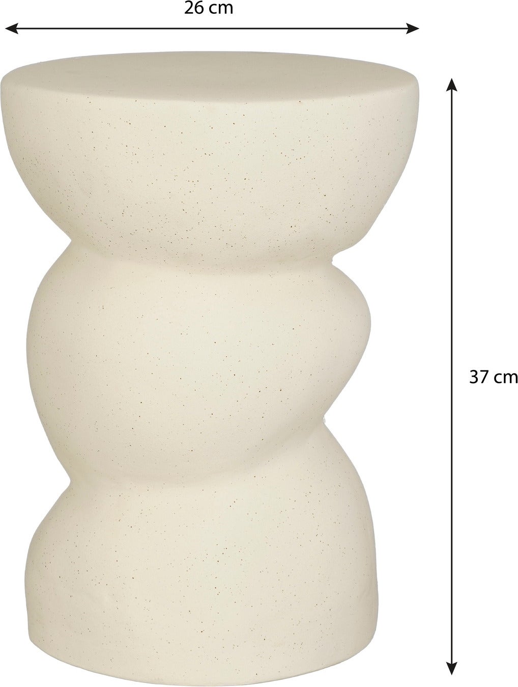 Mica Decorations bijzettafel crème D 26 H 36,5 cm
