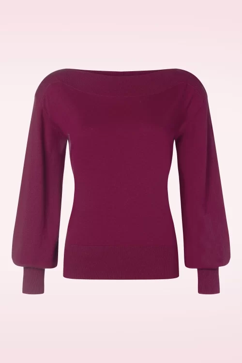 King Louie Cybil Cocoon top in Beaujolais rood